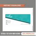 Editable Airplane Boarding Pass (Teal) 
